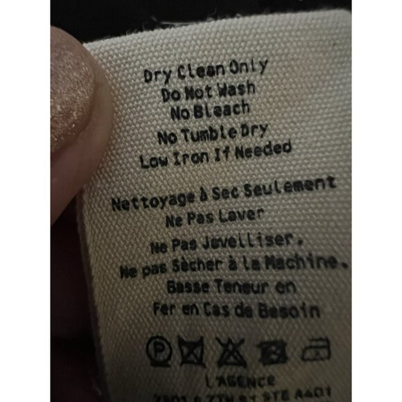 L'Agence black Eiffel Tower button-up blouse Parisian romantic designer S - Picture 8 of 8